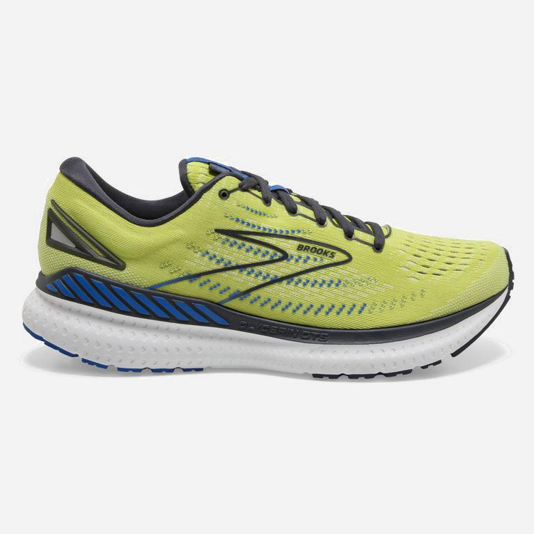 Ténis Brooks Glycerin Gts 19 Max Cushion Sapatilhas De Corrida Para Estrada Homem Amarelas/Azul Mari